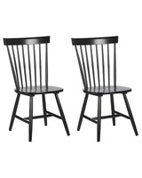 Modernes, Schwarzes Stuhl-Set Aus Gummibaumholz 2Er Set Burges