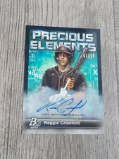 REGGIE CRAWFORD 2023 BOWMAN PLATINUM PRECIOUS ELEMENTS AUTOGRAPHED CARD. #1/50.