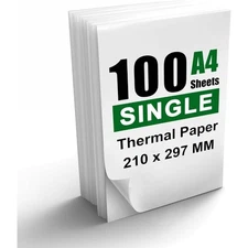 A4 Thermal Paper 100 Sheets 8.27x11.69 Inches Portable Printer Compatible for