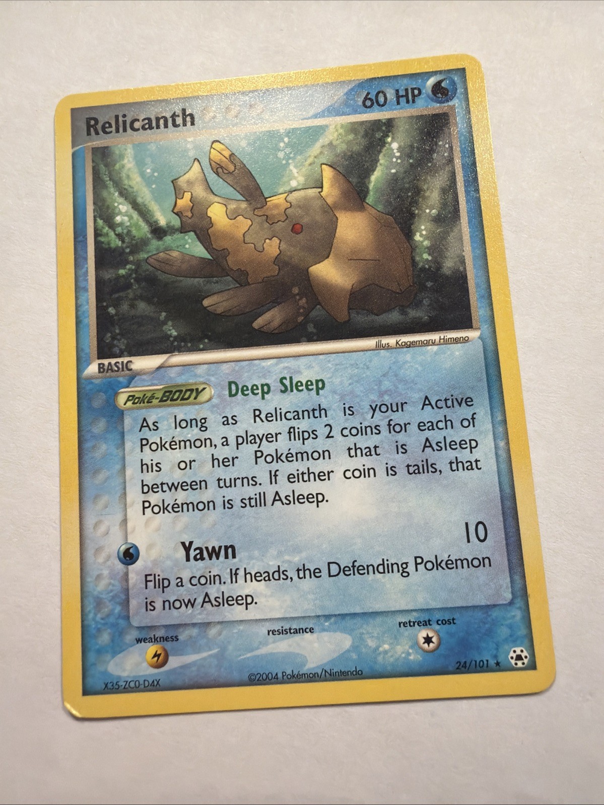 Pokemon Card Hidden Legends Relicanth 24/101 Rare VLP