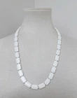 Vintage Costume Jewelry Beaded Necklace White Milk Glass