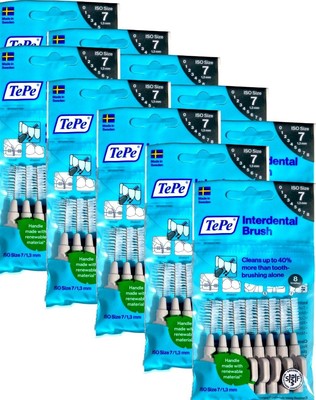 10x TePe Original Interdentalbürsten 1,3 mm  grau 10x 8 Stück Zahnzwischenraum