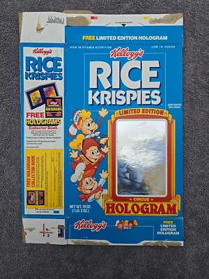 Kellogg's Rice Krispies Empty Hologram Cereal Box from 1988