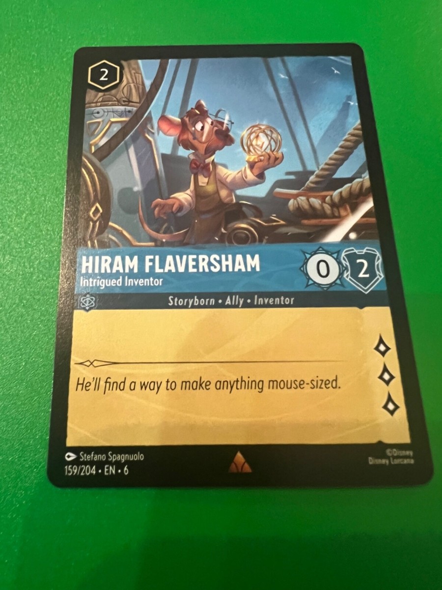 Disney Lorcana Azurite Sea - 159/204 - Hiram Flaversham Curious - Rare Non Foil | eBay Disney Lorcana Azurite Sea - 159/204 - Hiram Flaversham Curious - Rare Non Foil | eBay