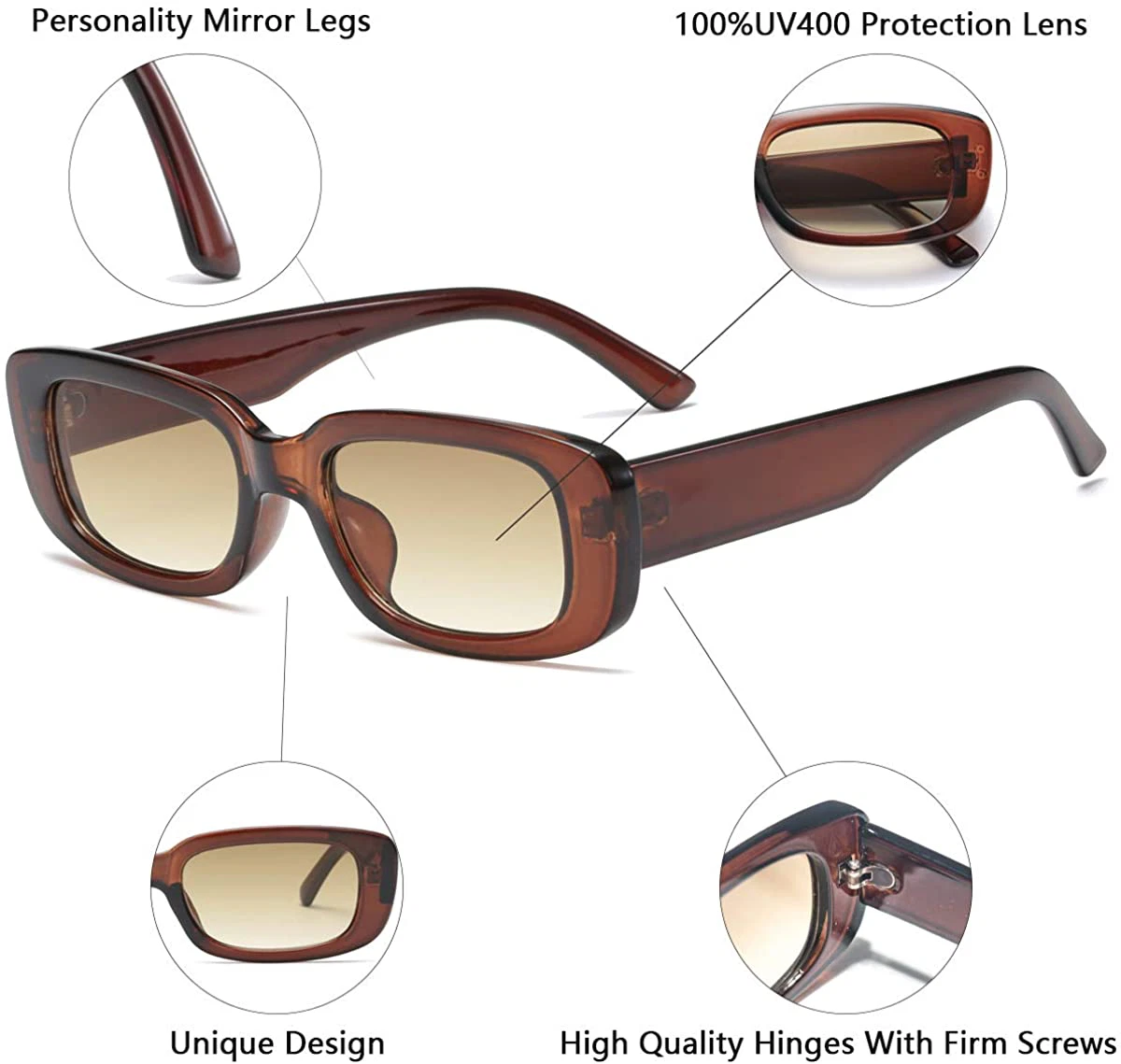 Rectangular Marco Armazones De Retro Lentes Para Mujeres Gafas De