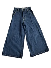 Rare GAT 90s Rave Skater Wide Leg Denim Jeans Size 30 Embroidered Back Pocket