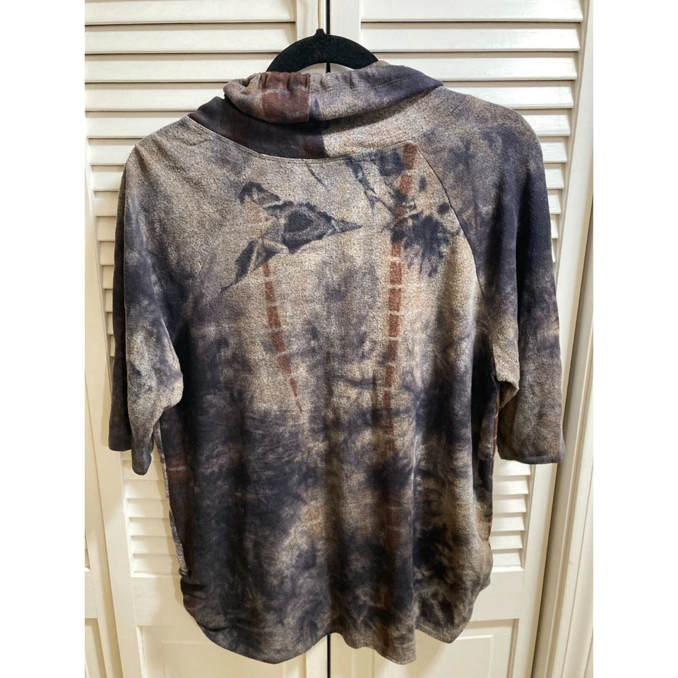 Top Pullover Coin 1804 Los Angeles Tonificado Tierra Tie Dye Capucha Cuello Talla L Foto 2 de 4