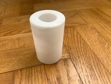 Lampenschirm Glasschirm Zylinder E14 Tischleuchte weiss gewischt 30 mm H9,5cm