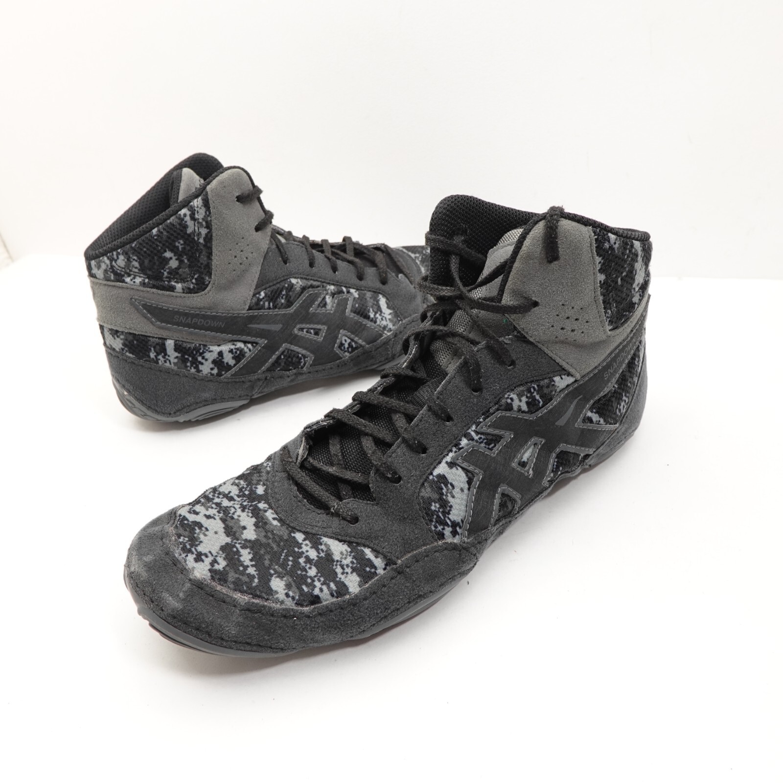 ASICS Snapdown (J703Y) Gray Camo Wrestling Boxing Shoes Men's Size