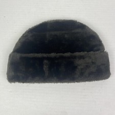 Vintage Adult Faux Fur Hat Cap Dark Brown Chocolate Glamour Hollywood Winter
