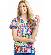  LG Medical Med Couture Cocoa Cuddles Christmas V-Neck Scrub Top 9451CCDS 
