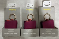 3-Pack Heyday Faux Leather Cases fits Apple AirPods Gen 1  2 Orchid/Red/Purple