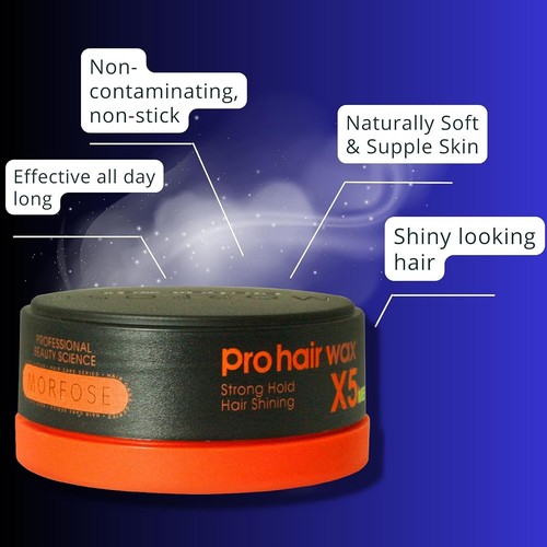 Morfose Prohair Wax X5 Men Strong Hold Hair Shinning Pro Wet Hair Gel Wax 150ml - Picture 6 of 7