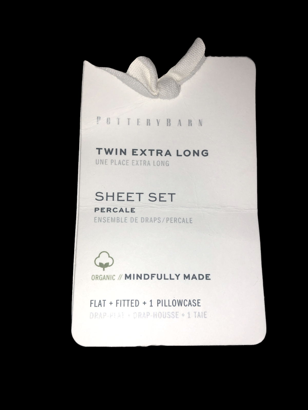 Pottery Barn Twin Extra Long Sheet Set Christmas Holiday Sentiment