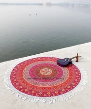 Indian Round Mandala Tassel Lace Tapestry Bedcover Decor Yoga Mat Beach Throw 