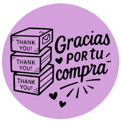 Gracias Por Tu Compra Stickers 2'' Redondos - Etiquetas Para negocio , online
