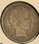 1908-o  barber Quarter ,  VF