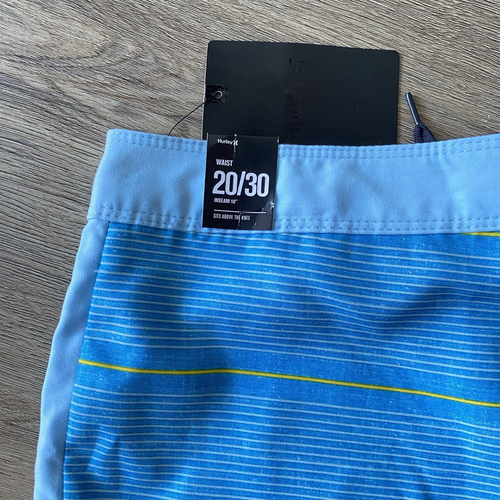 Hurley Board Shorts Size 20/30 Striped Indo Blue Swim Beach Summer - Picture 3 of 11