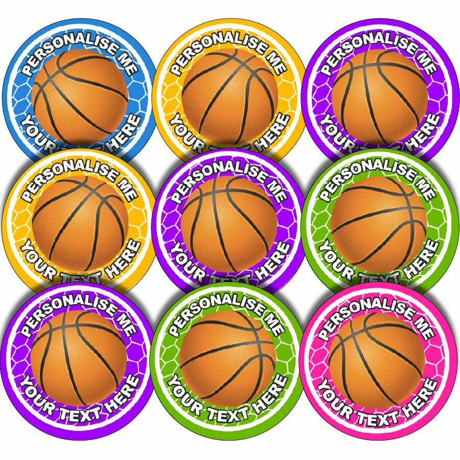 144 Personalised Basketball 30mm Reward Stickers