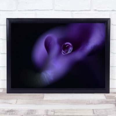 Lila Violett Tropfen Bokeh Dunkel Low Key Low-Key Perle Wasser Wandkunstdruck