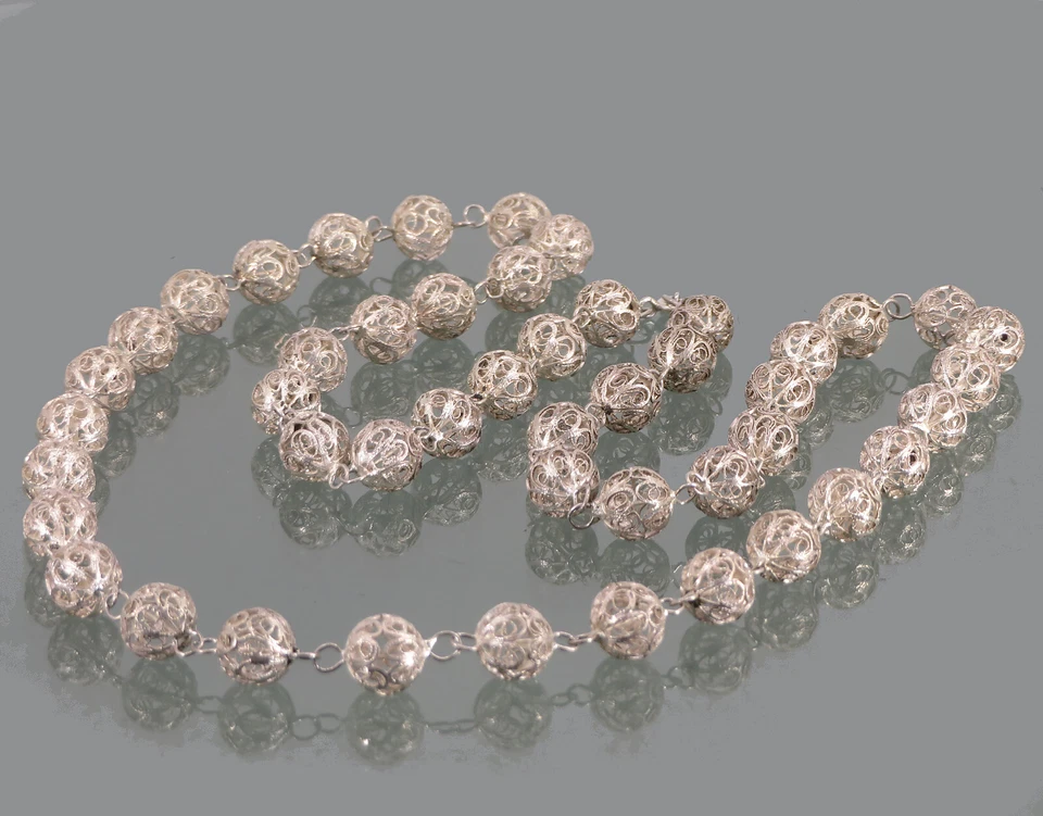 Filigrana Argento Catena ° Portugal 833/1000 Extra Lungo ° Sfera - Immagine 2 di 4