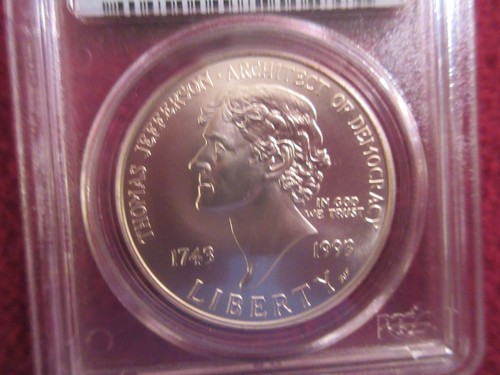 1993-P Jefferson Silver Commemorative Dollar MS69 PCGS Mint State 69w/Box etc... - Picture 5 of 5