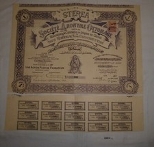 1 Aktie Sterea Soci&eacute;t&eacute; Anonyme Ottomane fabrication & commerce 1913 (128814)