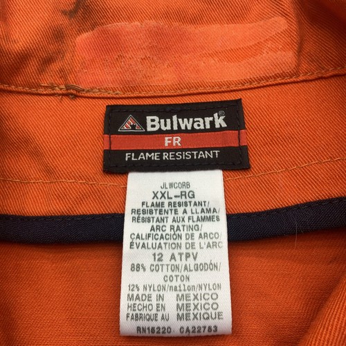 Bulwark FR Jacket Mens 2XL XXL Orange Flame Resistant Utility Reflective Zip - 第 2/9 張圖片