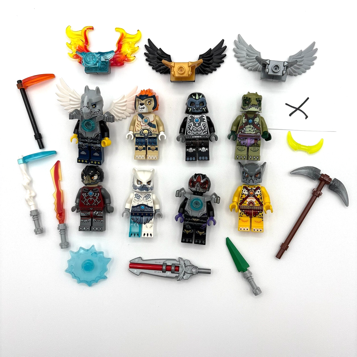 LEGO Legends of Chima minifig lot of 8 accessories weapons wings