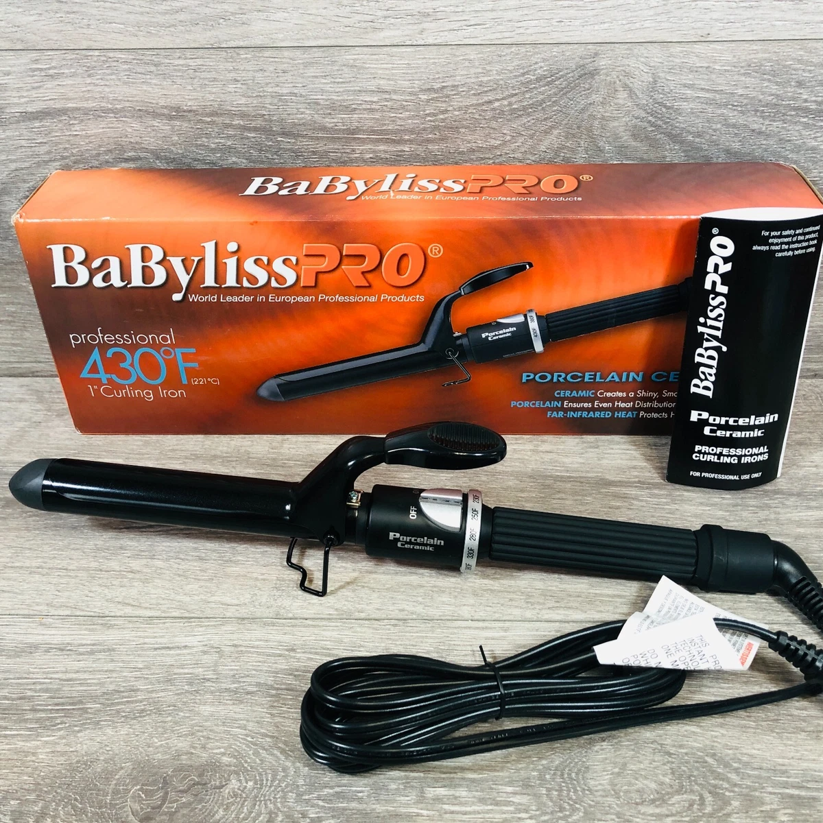 Porcelain top curling iron