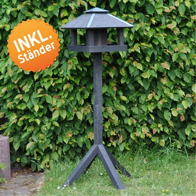 Vogelhaus mit Ständer 112cm Vogelfutterhaus Futterhaus Vogelhäuschen Fichtenholz