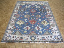 9'1 x 11'10 Hand Knotted Blue Oushak Oriental Rug G10811