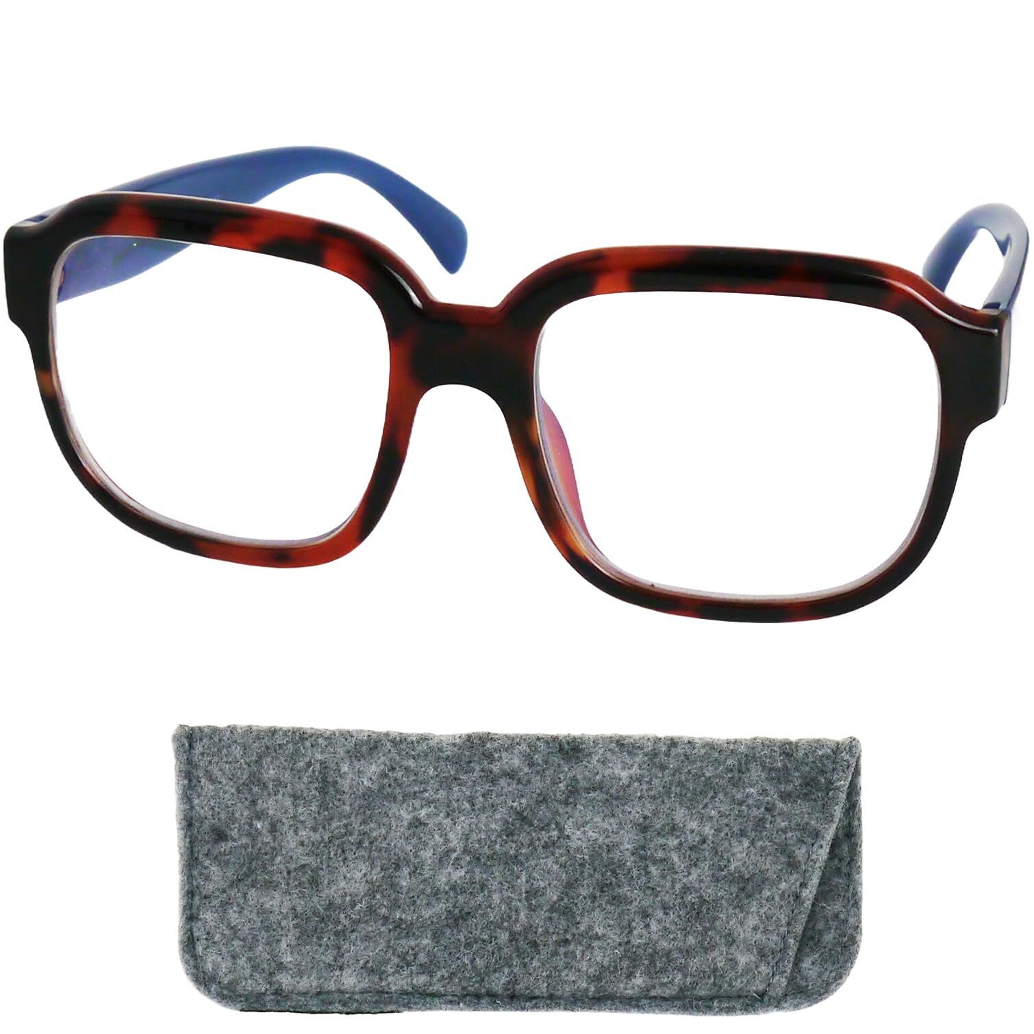 Mini Brille Occhiali da Lettura Vintage Rettangolari con Montatura Grande (o6J)