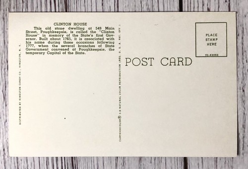 Poughkeepsie NY - New York, Clinton House Vintage Postkarte - Bild 4 von 4
