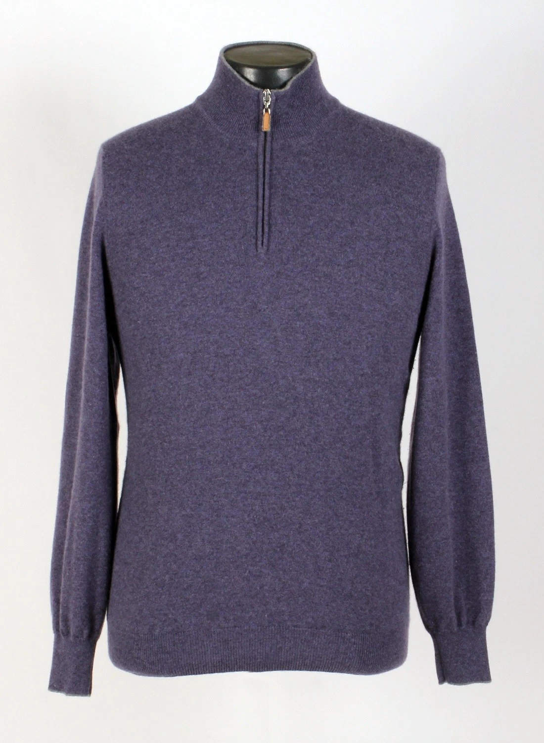 Brunello Cucinelli — Brunello Cucinelli 100% Cashmere 1/2 Zip Sweater - Purple - S - $1350 Retail