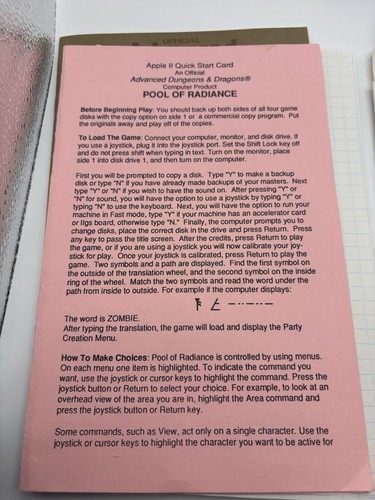 Jeu de disquette vintage Dungeons & Dragons Pool of Radiance SSI Apple IIe IIc - Photo 9/10