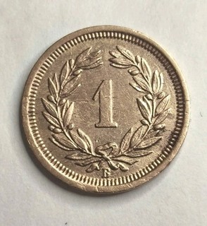 Schweiz 1 Rappen 1887 Bronze 16 mm