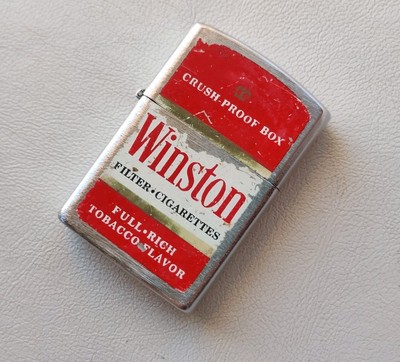 Vintage Winston Oil Petrol Smoking Cigarettes Lighter
