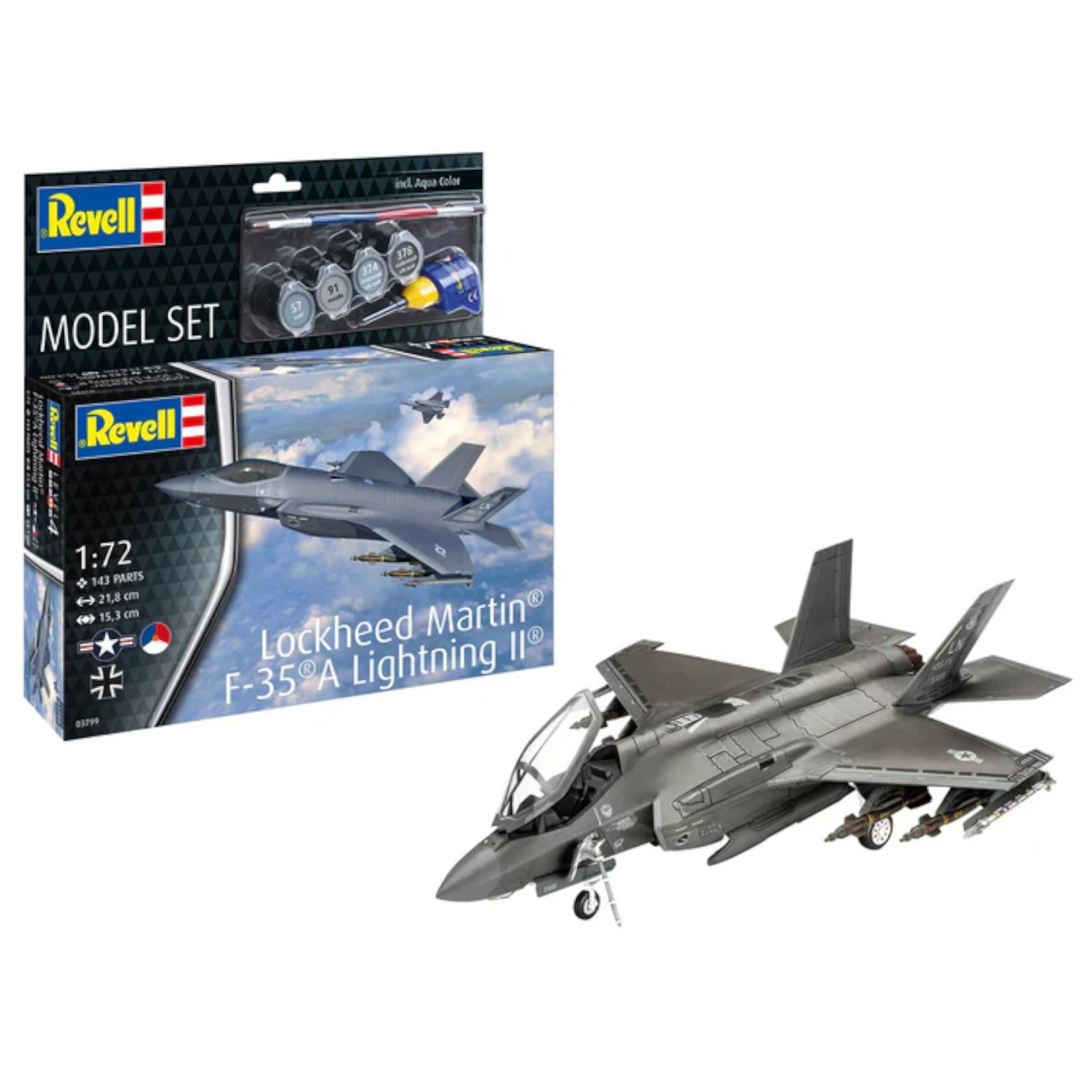 Revell Lockheed Martin F-35A Lightning II Fighter Jet 1:72 Model Set Kit 63799