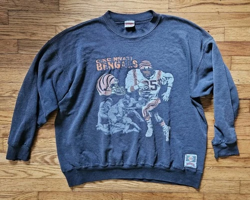 Vintage 90s Distressed Cincinnati Bengals Nutmeg Mills Sweatshirt Sz XL