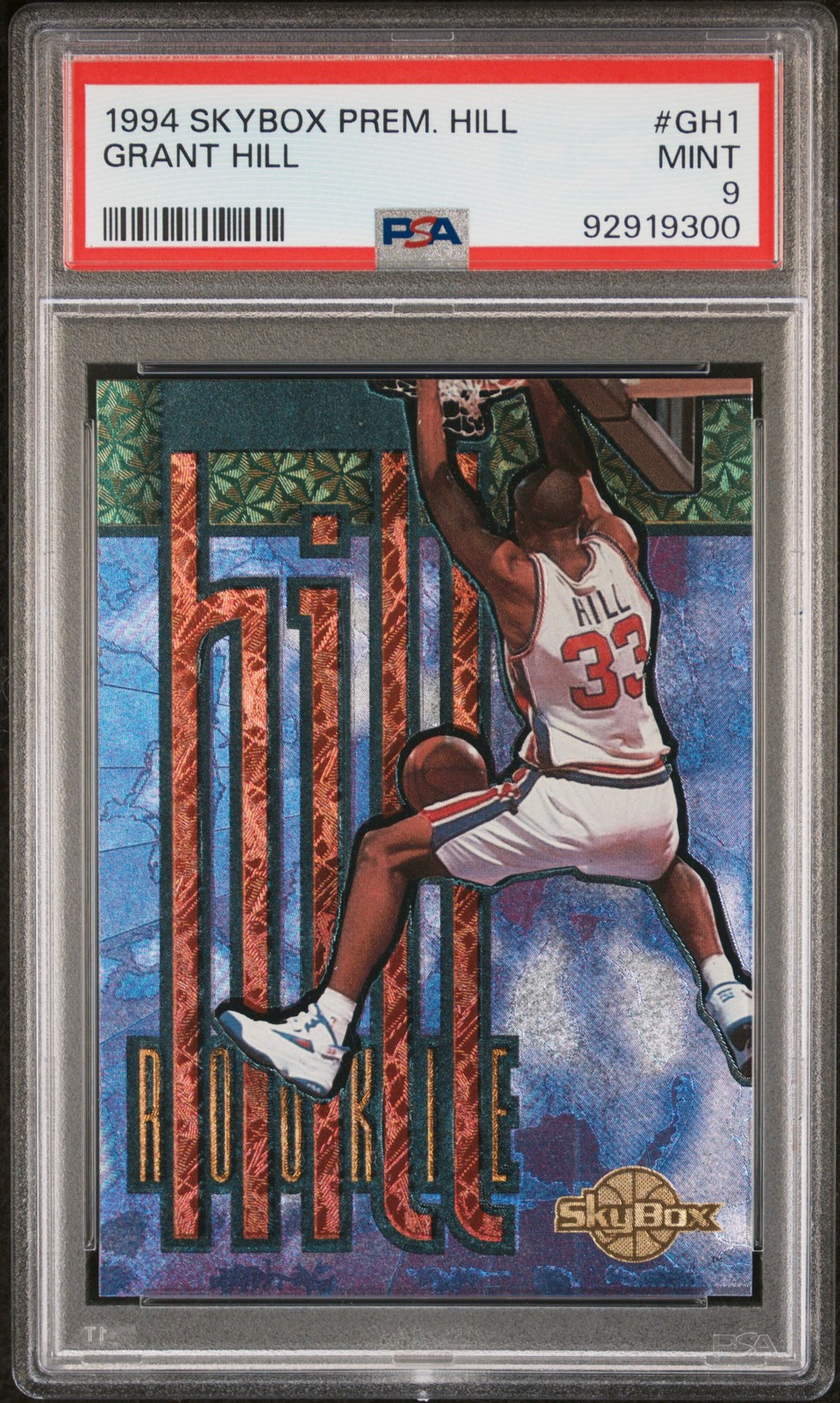 1994 SKYBOX PREMIUM GRANT HILL #GH1 GRANT HILL ROOKIE RC PSA 9