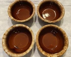 VNG 60's Hull Oven Proof Brown Drip 51/4" Soup Cereal Fruit Bowls - Set of 4