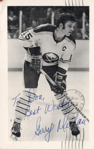 1972-73 Buffalo Sabres Postcard Gerry Meehan