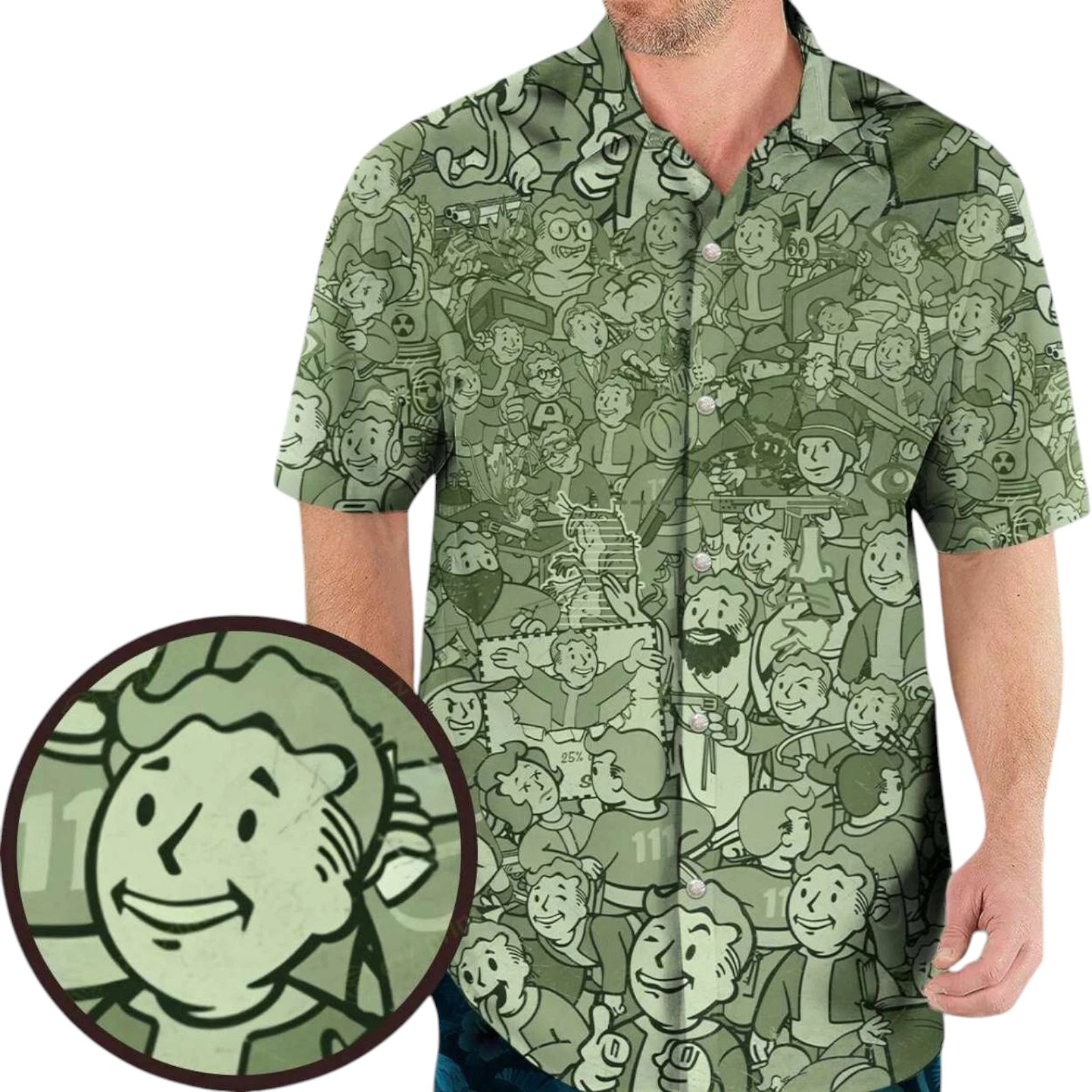 Fallout Compilation Maxi Hawaiian Shirt Male Hawaiian Shirts f