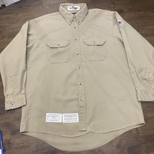 Bulwark Fire Resistant Shirt Mens Twill Long Sleeve Workwear Reg Fit Excel FR