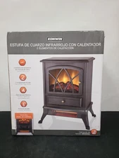 Konwin FP202-Q Black Steel 1000W 12.5A Electric Infrared Stove Heater 20 H in.