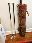 Vintage Wood Golf Clubs & Bag