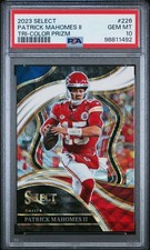 PATRICK MAHOMES 2023 PANINI SELECT CLUB LEVEL TRI COLOR PRIZM #D 052/149 PSA 10