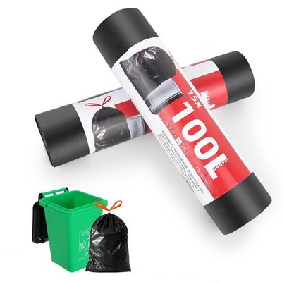 Garbage Bags 100L Extra Strong, 30 Pack Rubbish Bags with Handy Drawstring Kitchen...