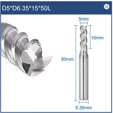 XCAN 3-Flute Carbide Milling Cutter 5mm CNC Tool for Aluminum, Wood, Plastic